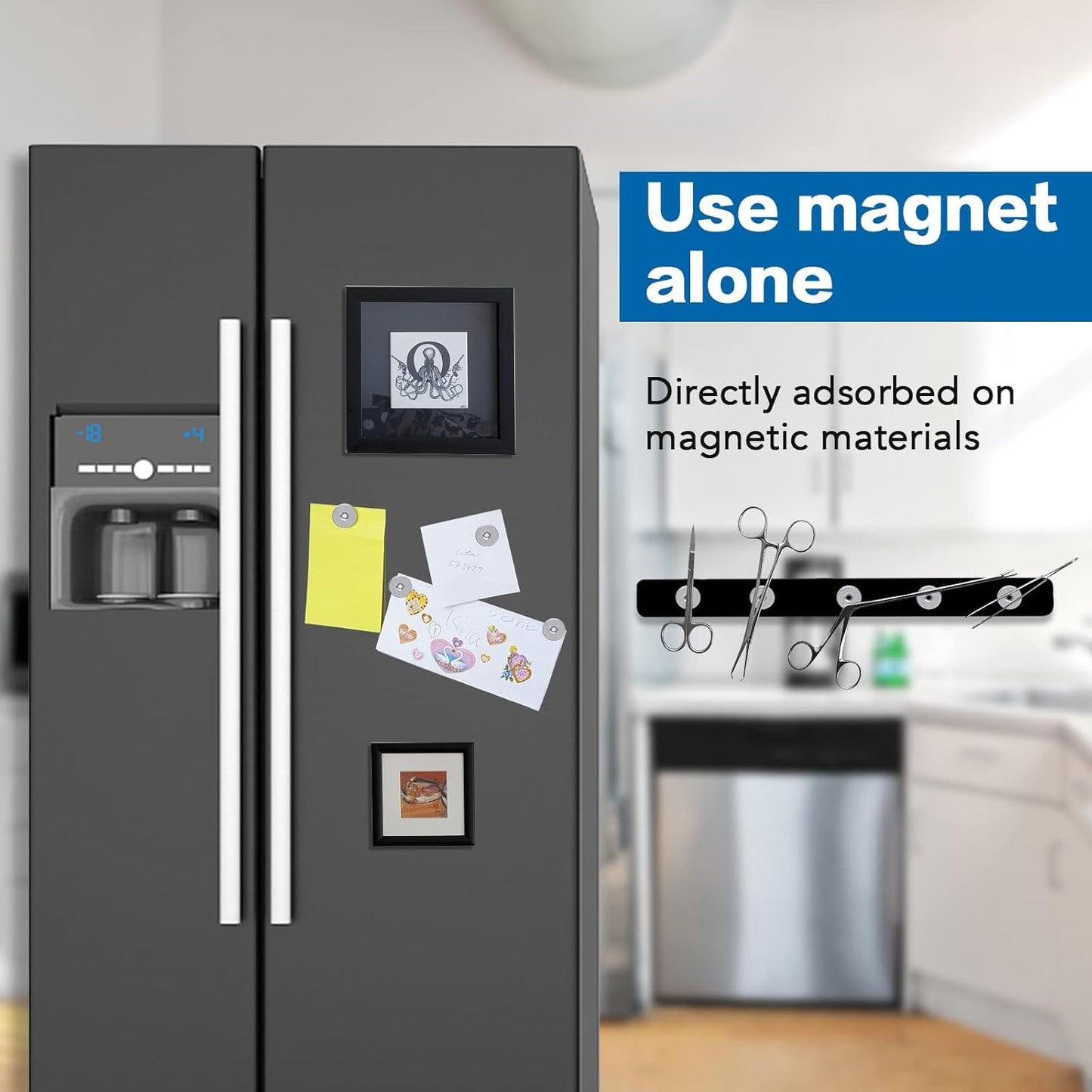 60 Pack Small Magnets, Rare Earth Magnet with Countersunk Hole Matching Screws, Cabinet for Cabinet Doors,Round for Refrigerator, Science, Office, Tool Room - 0.31X0.12Inch