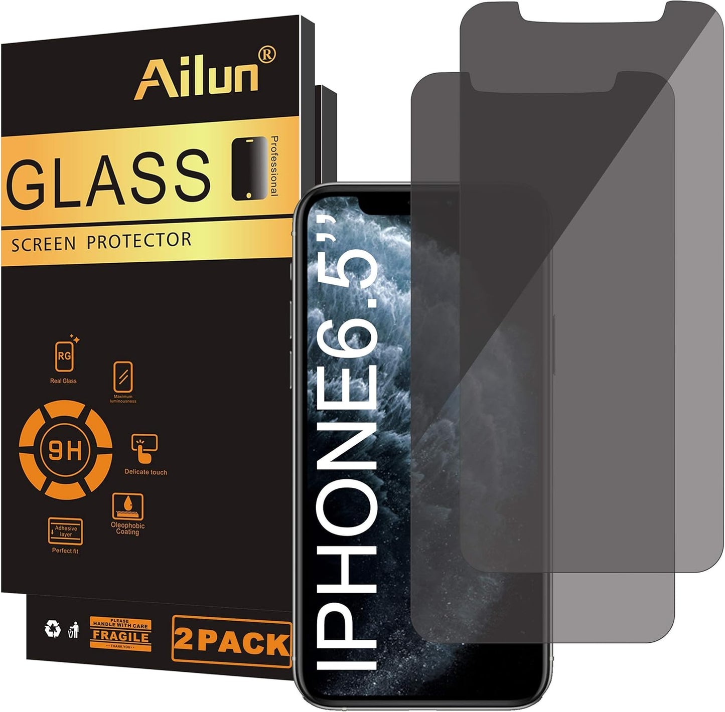 Screen Protector Compatible for Iphone 11 Pro Max/Iphone Xs Max 3 Pack 6.5 Inch and Privacy Screen Protector Compatible with Iphone 11 Pro Max/Iphone Xs Max 6.5 Inch 2 Pack