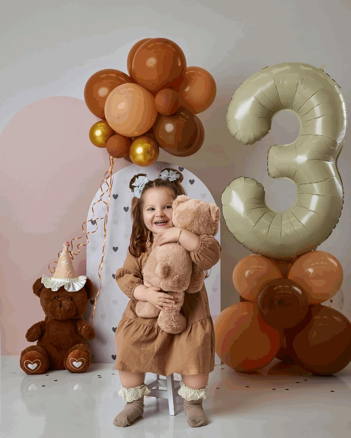 1 Balloon - Cream Birthday Number Balloons, 40 Inch Large Foil Balloons for Men Women Boys Girls Cream Themed Birthday Decorations