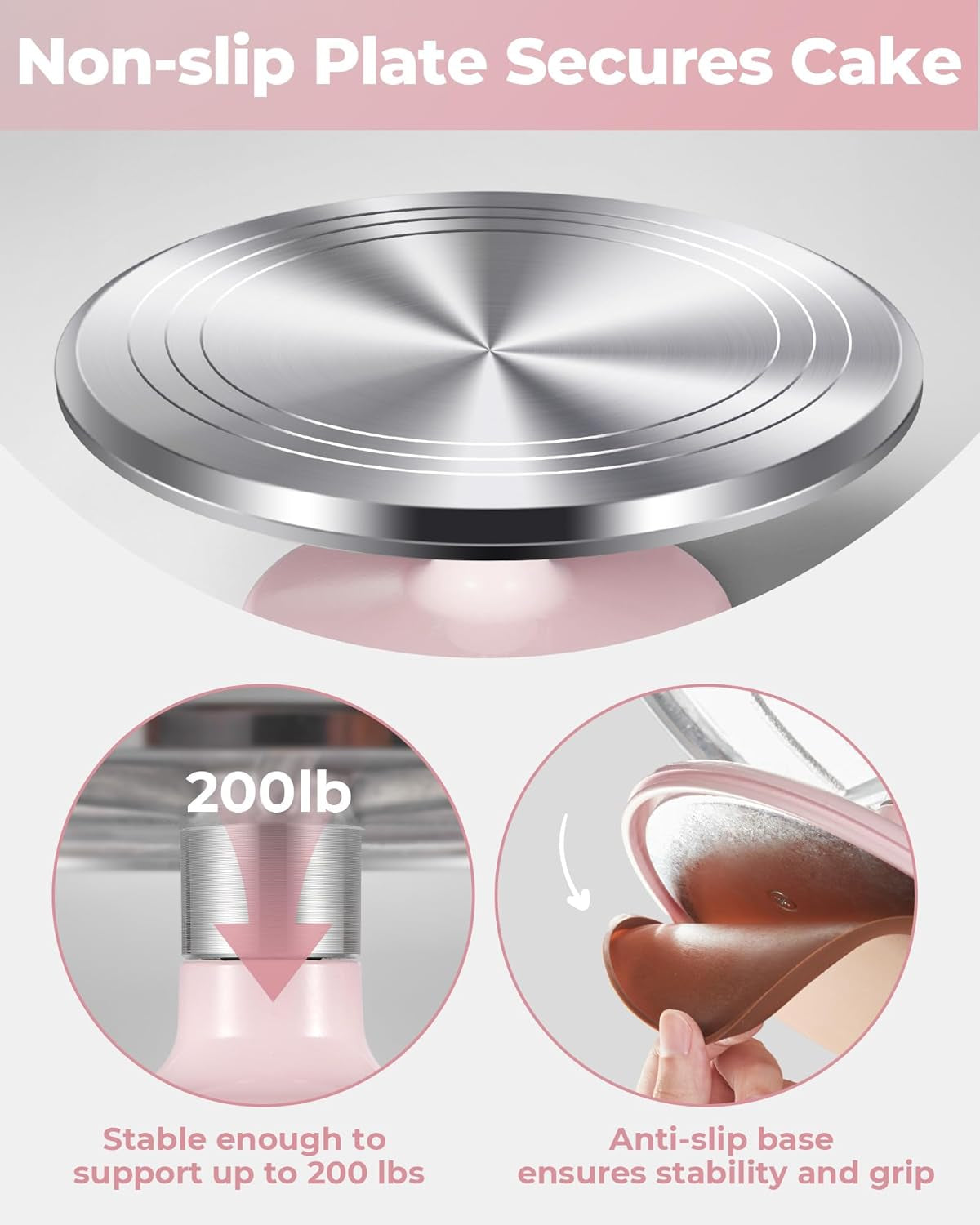 Aluminium Alloy Revolving Cake Stand 12 Inch Rotating Cake Turntable for Cake, Cupcake Decorating Supplies