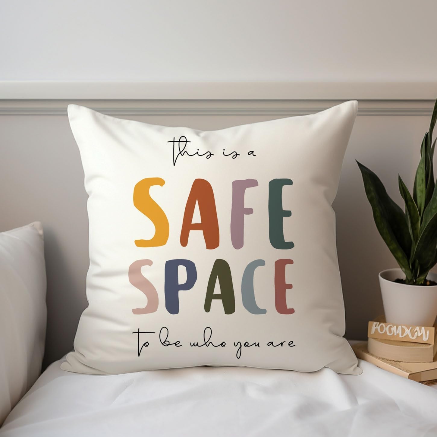 This Is a Safe Space Pillow Cover, Therapist Office Decor, Counselor Office Gift, Mental Health Decor, Safe Space Square Pillow, Mental Health Pillow Decor