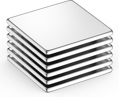 6 Pack Permanent Rare Earth Magnets, Powerful Neodymium Square Magnets for Fridge, DIY, Building, Science, Craft, Office, Whiteboard, Cruise 1.26 Inch X 1.26 Inch X 1/8 Inch