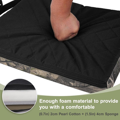 1PCS Portable Hunting Seat Cushion, 16.5 X 14.1 X2.3In Thickening Lightweight Outdoor Cushion, Waterproof Sponge Dirty Proof Pad for Hunting, Camping, Stadium, Outdoor Sports(Water Plants)