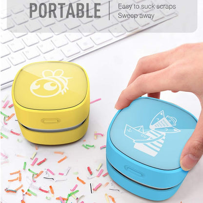 Desktop Vacuum Cleaner,Mini Table Dust Sweeper Energy Saving,High Endurance up to 400 Mins,Cordless&360º Rotatable for Cleaning Hairs,Crumbs,Computer Keyboard of Gifts for Kids (Pink)