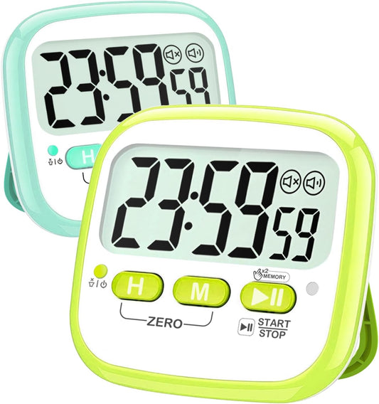 2 Pack Classroom Timers for Kids Teachers, Magnetic Countdown Digital Kitchen Timer for Cooking, Study, Exercise, Games, Time Mangement - Loud/Silent Mode - Battery Included