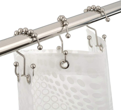 Shower Curtain Hooks Rings and 72 X 72 Inches EVA 8G Plastic Shower Curtain