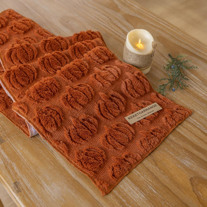 Fall Table Runner Rust Terracotta Soft Plush Faux Fur Velvet Pumpkin Autumn Harvest Cloth Dining Centerpiece Decor for Home Kitchen Decoration 13 X 48 Inch
