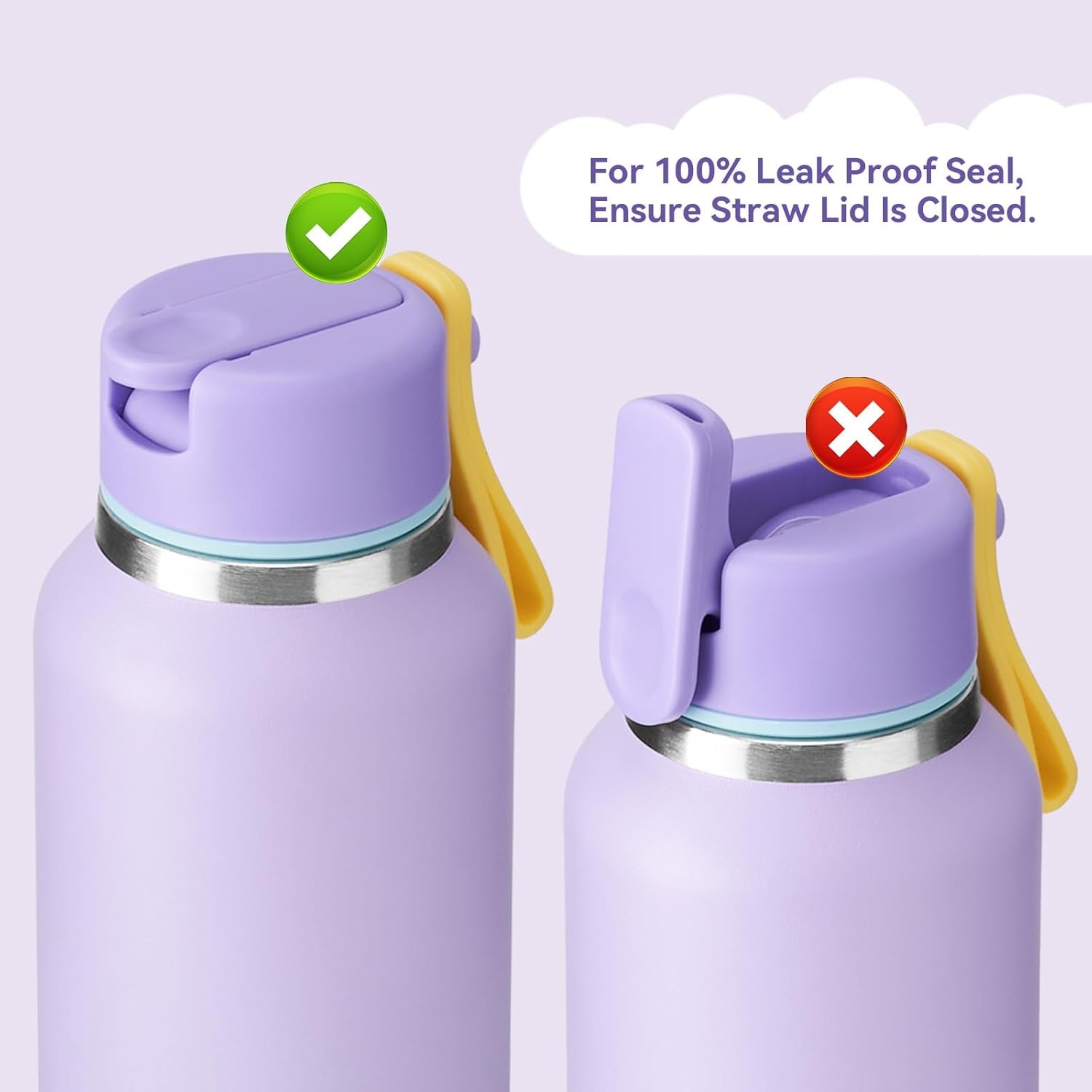 12Oz Toddler Cup, Kids Water Bottle for School Boys&Girls, 304 Stainless Steel Insulated Water Bottle with Straws, Bpa-Free, Purple