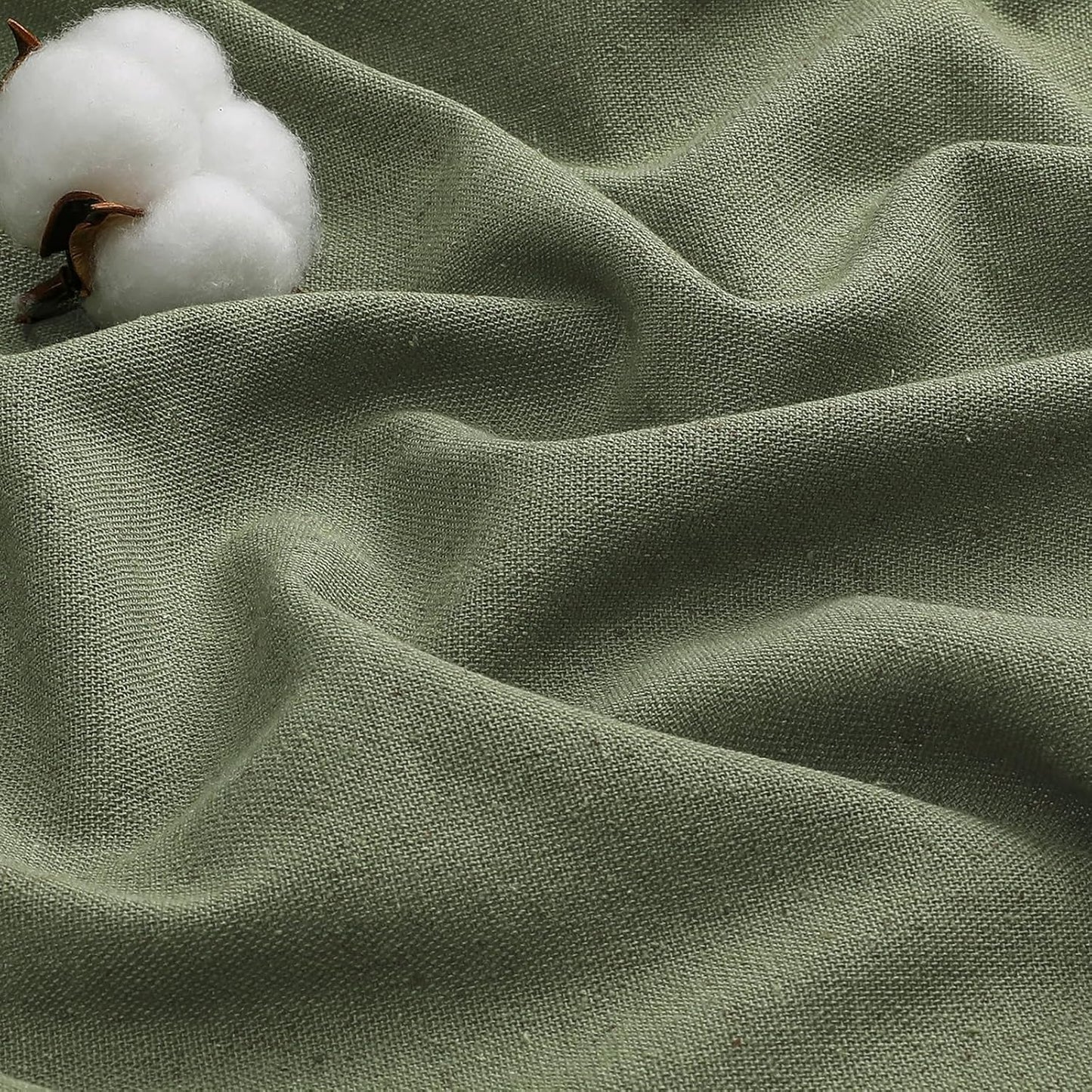 Colin Sage Green Curtains 84 Inches Long for Bedroom Living Room 2 Panels Set, Semi Sheer Light Filtering Soft Linen Textured Curtain, Modern Rod Pocket Drapes, 2 Panels, 42 X 84 Inch