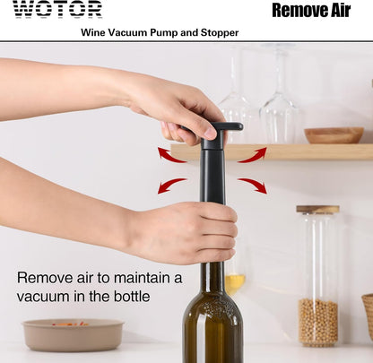 Wine Stoppers Vacuum, Silicone Wine Saver & Preserver, Reusable Bottle Sealer, Keep Fresh (Black, 12 Pieces)