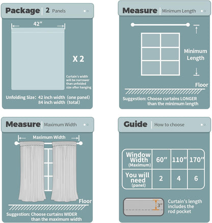 Kids Blackout Curtains for Bedroom, Rod Pocket Room Darkening Curtains Decoration Thermal Insulation Window Drapes for Nursery, Children Room, 2 Panels, Each 42 X 63 Inch, Navy Blue