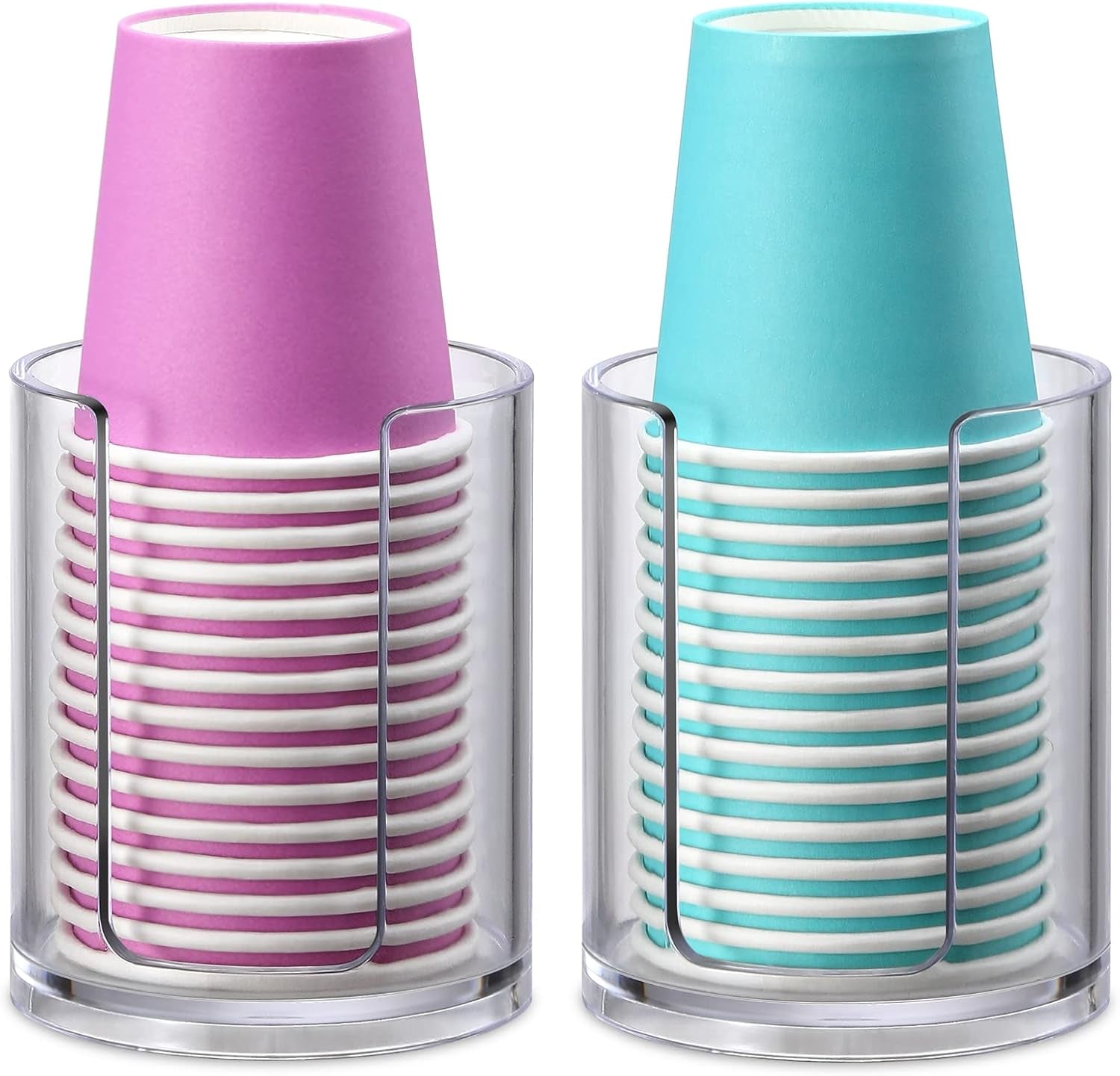 Bathroom Cup Dispenser, 2 Pack Mouthwash Cups Holder, Small Disposable Paper Cup Holders for Rinsing Cups on Bathroom Vanity Countertops