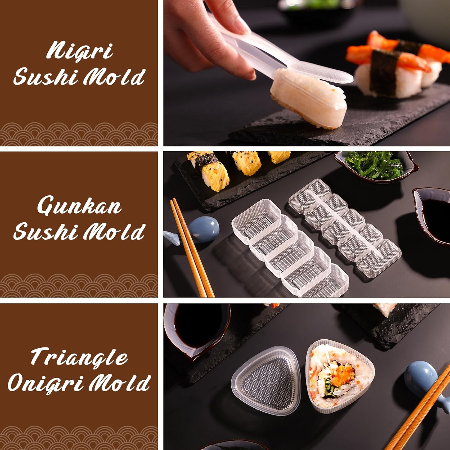 Sushi Making Kit,  Upgrade 22 in 1 Sushi Maker Kit with Bamboo Mats, Chef'S Knife, Triangle/Nigiri/Gunkan Sushi Mold, Chopsticks, Guide&More