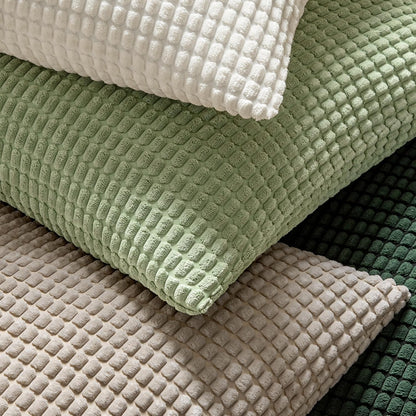 Pack of 2 Pillow Covers 18X18 Inch Granules Soft Corduroy Christmas Decorative Throw Pillow Covers for Couch Cushion Sofa Bedroom Living Room, Dark Green