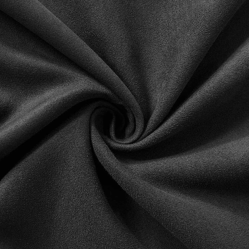 4 Packs Black Decorative Throw Pillow Covers 16X16 Inch, Super Soft Faux Suede Square Pillow Covers, Solid Cushion Cover for Couch Living Room Sofa Bedroom 40X40 Cm