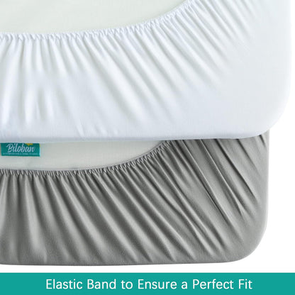 2 Pack Pack and Play Sheets Fitted and One Playard Mattress Protector Quilted Waterproof, Compatible with Graco Pack N Play & Dream on Me & Pamo Babe