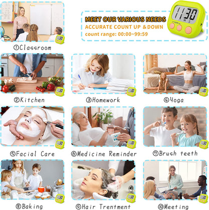 Classroom Timers for Teachers Kids Large Magnetic Digital Timer Teacher Supplies 2 Pack-Blue Green