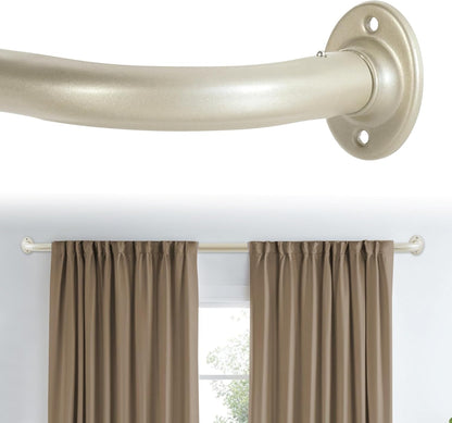 Blackout Curtain Rod for Windows 18.5 to 28.5 Inch, 3/4 Inch Adjustable Wrap around Short Curtain Rods Telescoping Curved Drapery Rods for Living Room Inoor/Outdoor,Nickel