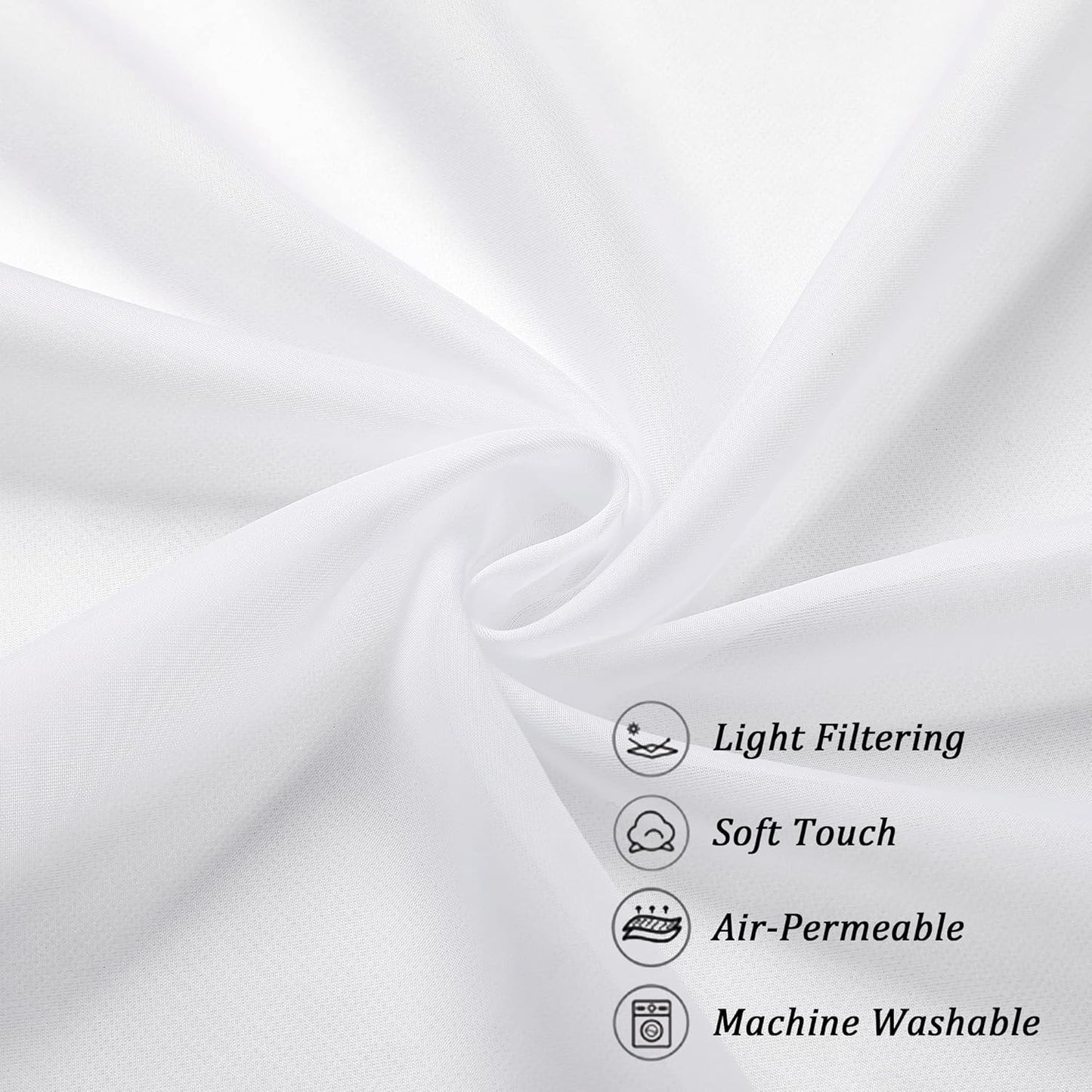 Sheer White Tier Curtains 24 Inch Length Set, Small Window Curtains Treatment for Bathroom/Living Room/Cafe/Basement, Short Voile Curtain Tiers 42In X 24In, Rod Pocket, 2 PCS