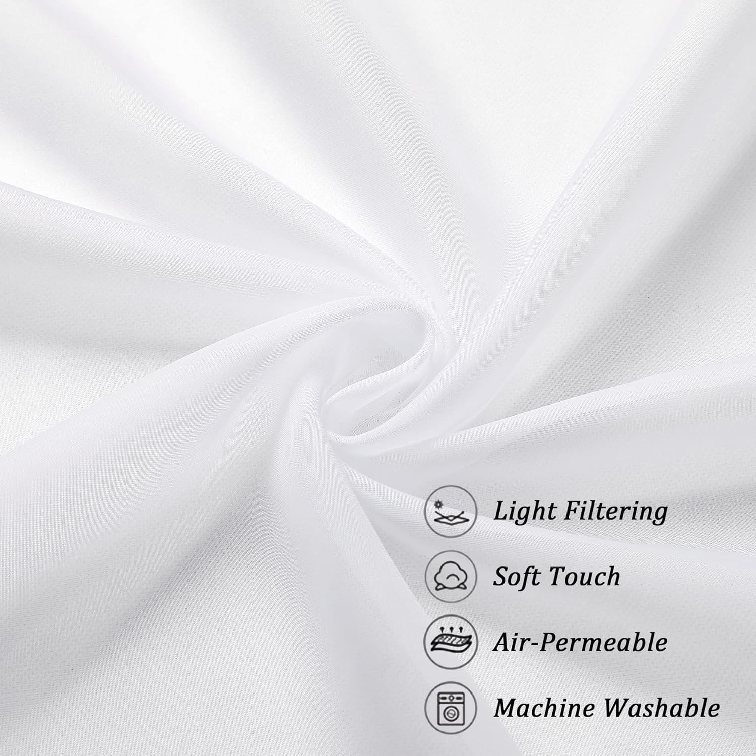 Sheer White Tier Curtains 24 Inch Length Set, Small Window Curtains Treatment for Bathroom/Living Room/Cafe/Basement, Short Voile Curtain Tiers 42In X 24In, Rod Pocket, 2 PCS