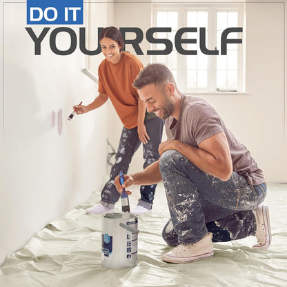 Drop Cloth for Painting (9X12 Ft, 1 Pack) Washable and Reusable Canvas Fabric for Furniture & Floor Protection Highly Absorbent Paint Cover - Duck Dropcloth for Outdoor and Indoor Use