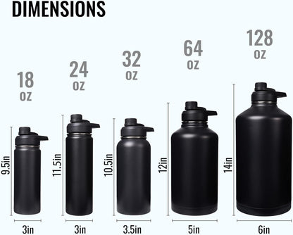 18 Oz Insulated Water Bottle with Handle, 304 Stainless Steel Water Bottles with Wide Mouth, Double Wall Vacuum Sports Water Bottle, BPA Free, Keep Cold and Hot, Pink
