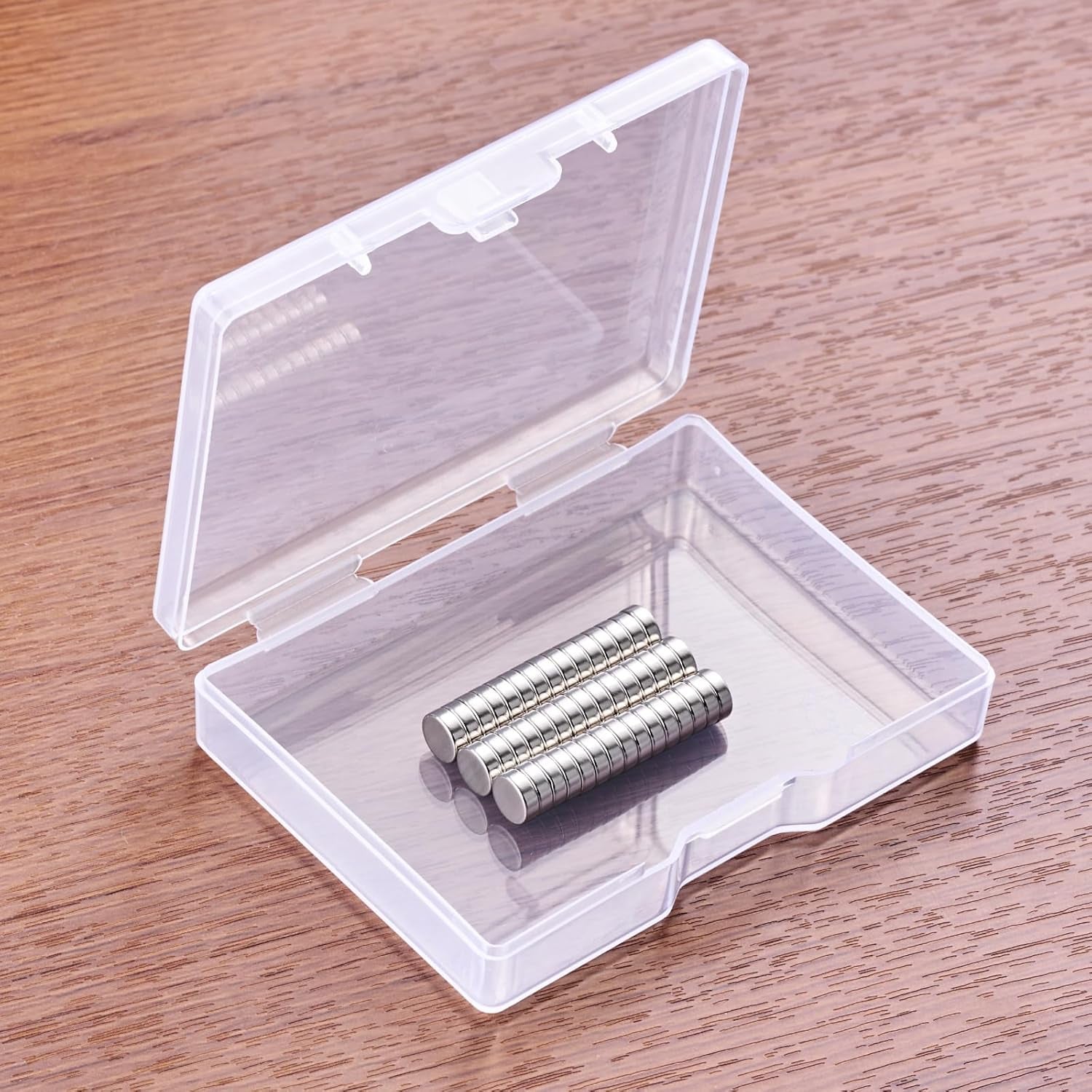 45 Pcs Refrigerator Magnets, 6X2Mm Small round Fridge Magnets, Multi-Use Premium Neodymium Office Magnets for Fridge, Whiteboard, Billboard in Home, Kitchen, Office and School (Silver)