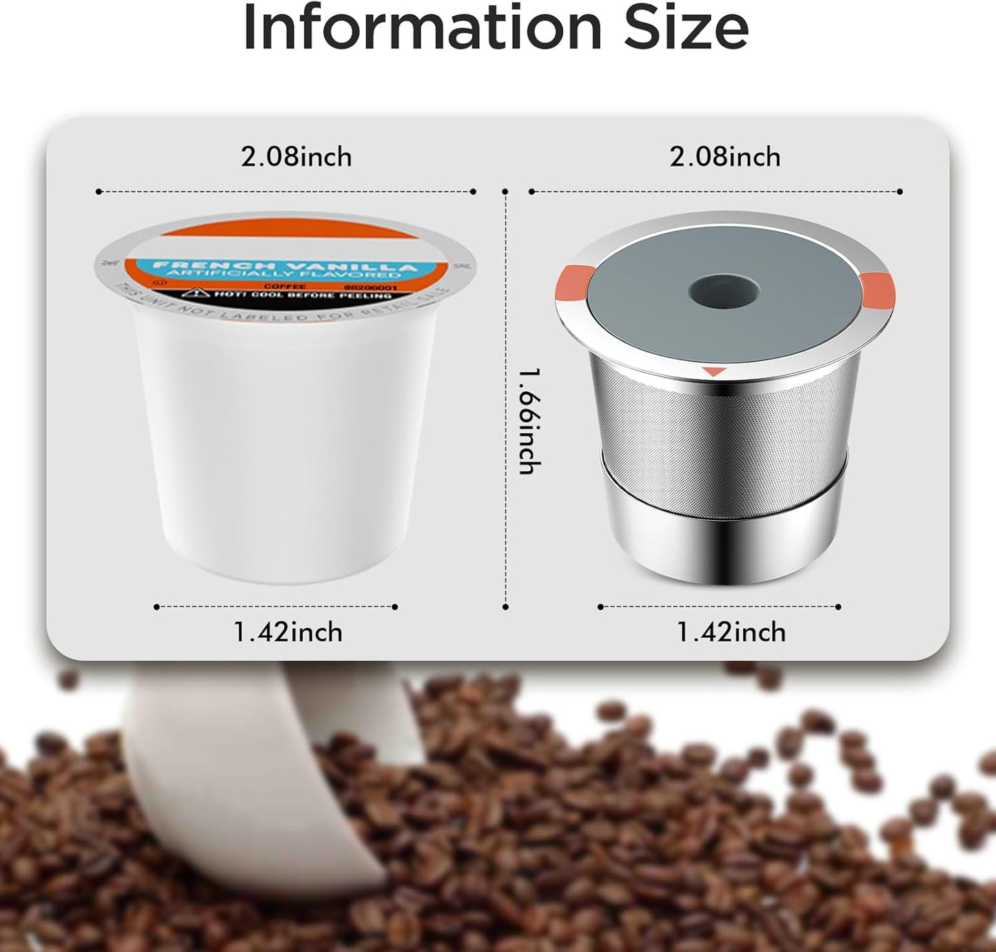 Reusable K Cups and Coffee Pods,Universal Stainless Steel K Cups for Keurig 2.0 and 1.0 Coffee Makers Machine Non-Bpa(1Pack)