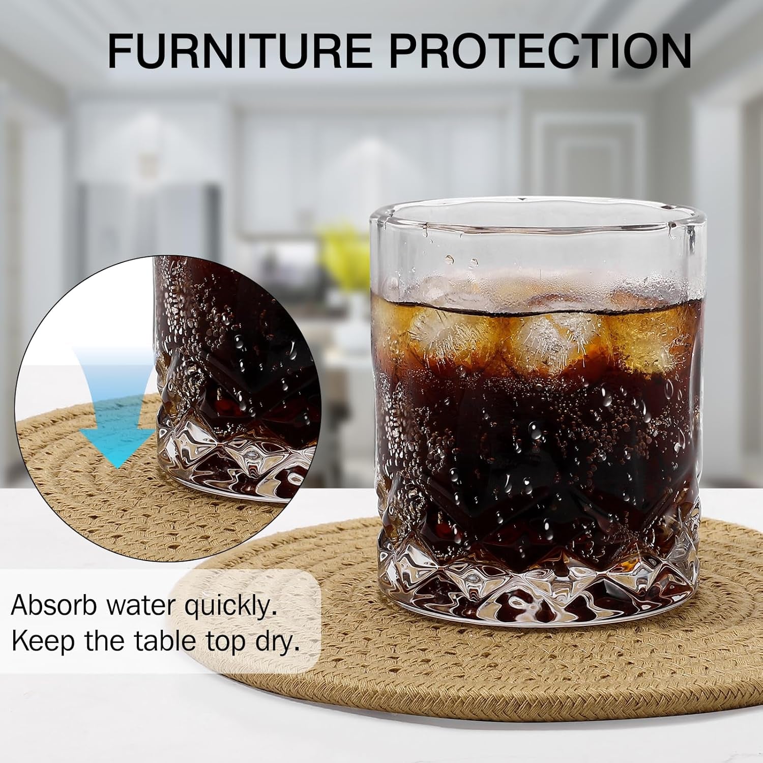 8 Inch Trivets for Hot Dishs, 8 Set Cotton Thread Weave Trivets for Hot Pans, Potholders, Large Coasters, Hot Pads, Hot Mats to Protect Desktop & Countertop, Kitchen Essentials Coffee