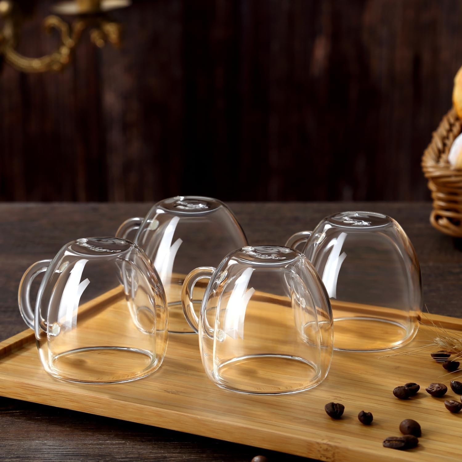 Espresso Cups Set of 2 with Handle,2.5Oz Clear Expresso Shots Cup,Espresso Shot Glasses,Double Wall Insulated Expresso Mugs,Tazas De Cafe Expreso,Microwave Dishwasher Safe,Suit for Espresso Machine