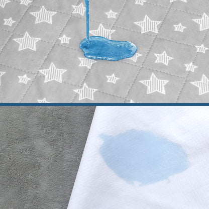 Waterproof Bed Pads Washable, Reusable Incontinence Pads for Kids, Adults, Elderly and Pets, Washable Underpads for Bed, Sofa, Floor, 22"X21" 4 Pack, Gray Star