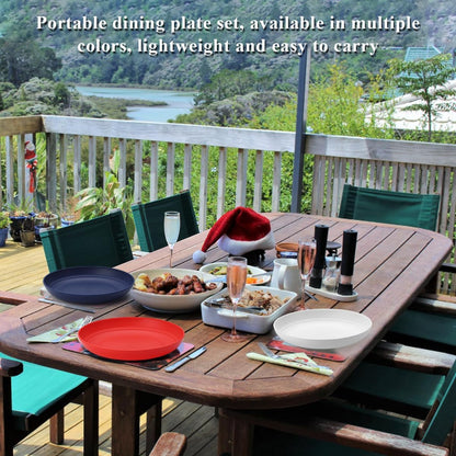 Set of 12 Reusable 9" Plastic Plates in FR Color – Durable and Lightweight Dinnerware for Home, Kids, and Outdoor Activities