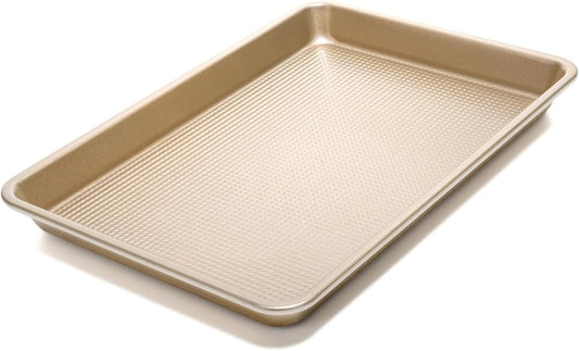 Quarter Sheet Pan, Baking Sheet, Cookie Sheets for Baking with Square Texture Pattern, Thicker Carbon Steel Non-Stick Baking Pan Tray