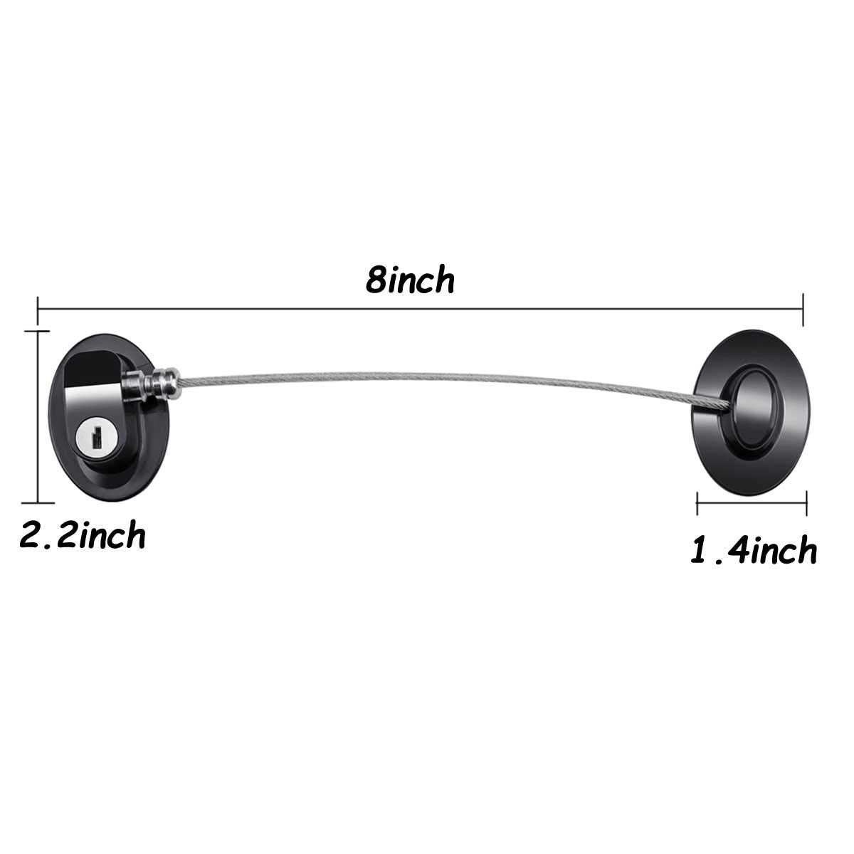 6 Pack Refrigerator Locks with 12 Keys,Child Safety Fridge Lock,Refrigerator Lock Combination,Mini Fridge,File Drawer,Toilet Seat Lock with Strong Adhesive (Black)