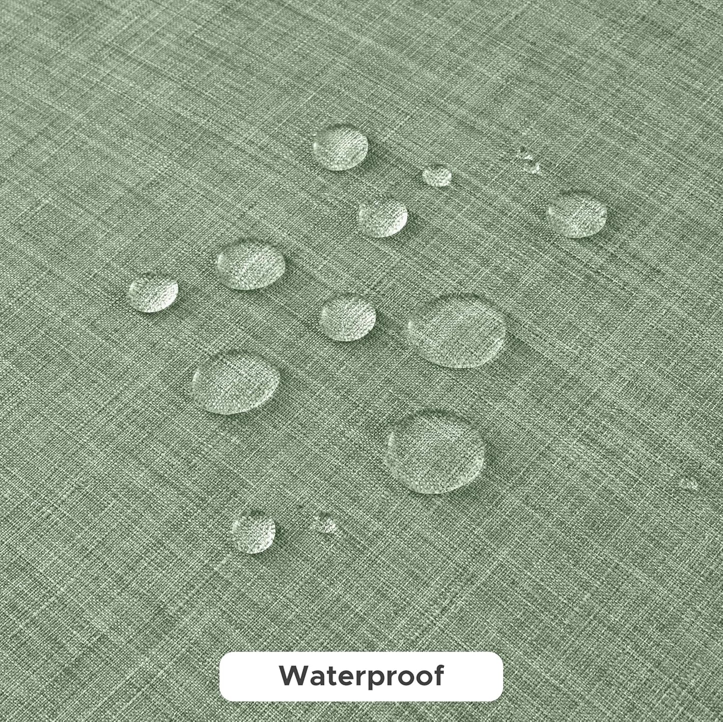 Faux Linen Tablecloths for Rectangular Tables: Water and Stain Resistant Farmhouse Table Covers, Washable Burlap Texture for Kitchen Dining and Parties (2 Pack, 52x70 Inches, Sage Green)