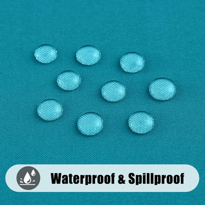 2-Pack Waterproof Elastic Fitted Rectangular Tablecloths, Washable Polyester Covers for Indoor and Outdoor Use (Teal, 30" x 72")