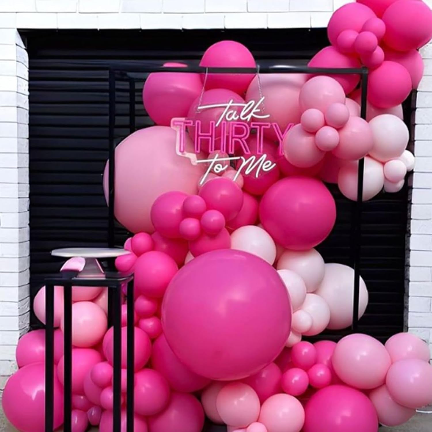 120Pcs 5 Inch Hot Pink Balloons, Small Hot Pink Latex Balloons for Wedding Engagement Bridal Bachelorette Tropical Birthday Party Decorations