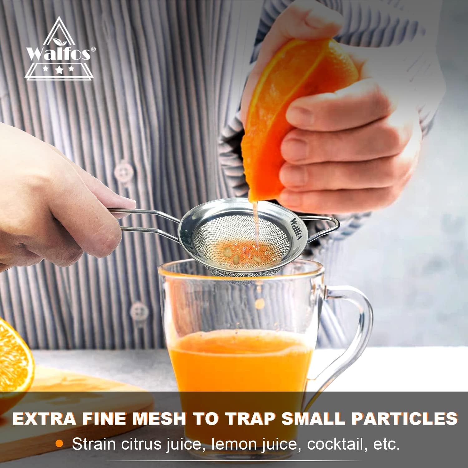 Mini Fine Mesh Tea Strainer, Stainless Steel Small Sifter with Sturdy Handle, 2.7 Inch Kitchen Metal Sieve for Tea, Coffee, Cocktail, Juice, Sugar and Spices
