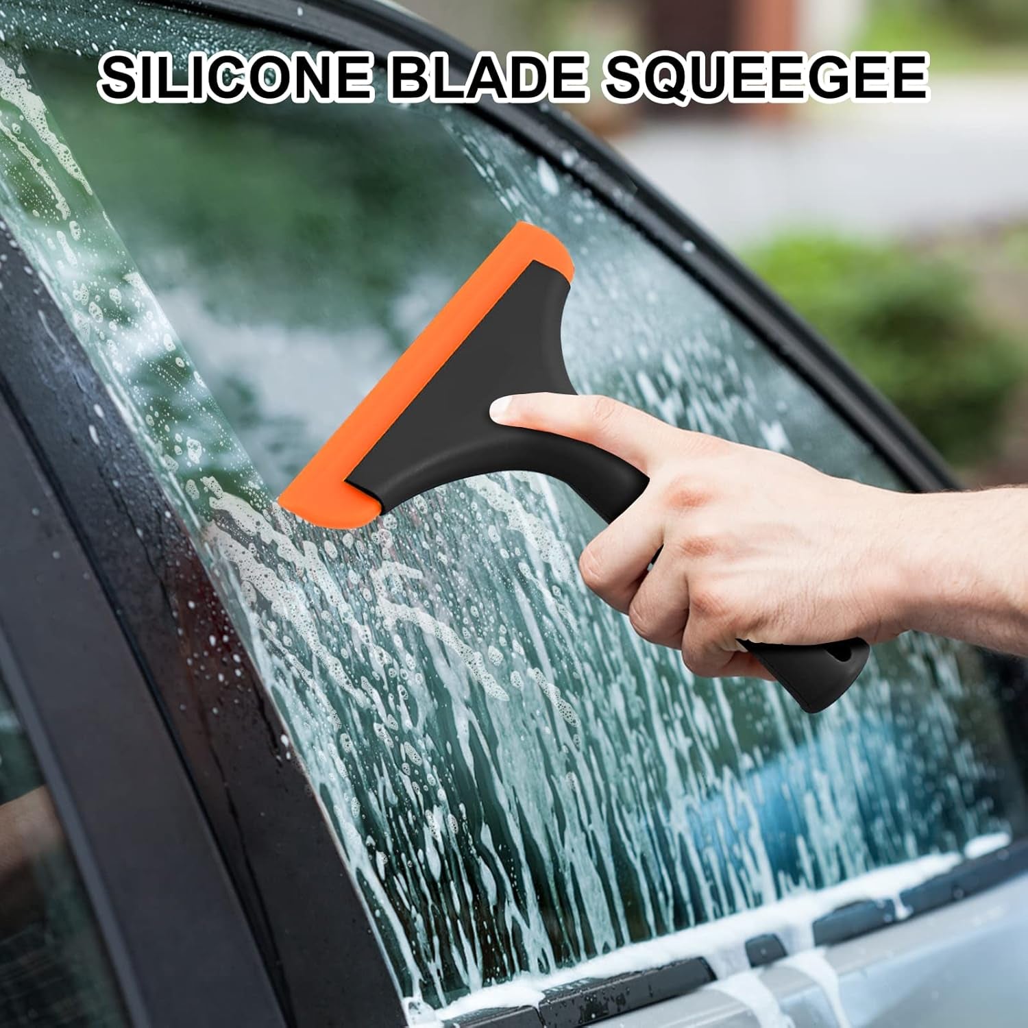 Shower Squeegee for Glass Doors, Small Squeegee for Shower Glass Door Mini Silicone Squeegee for Window, Door, Bathroom, Mirror, Car Window