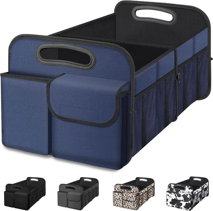 Car Trunk Organizer, Collapsible, Waterproof, Non-Slip, Blue, 52L, 5 Compartments, Rectangular, Portable, Practical/Functional