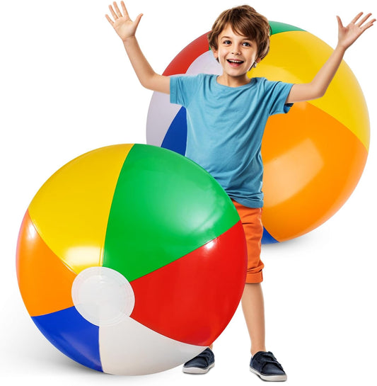 2PCS Large Beach Balls, 42Inche Inflatable Pool Balls Toys for Summer Pool Beach Party