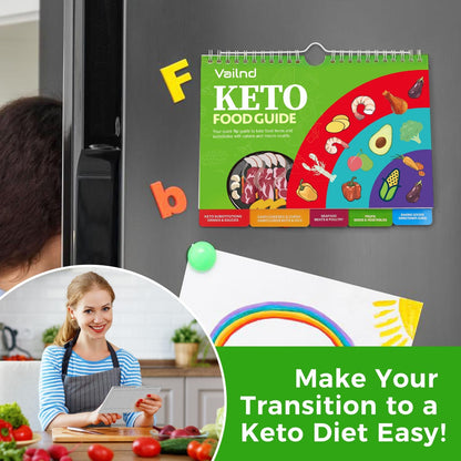 Keto Cheat Sheets Magnets Booklet, Keto Diet Guide for Beginners, Keto Diet Book Magnetic Chart, Keto Cookbook Weight Loss Low Carb Ketogenic Diet Foods Meal Plan