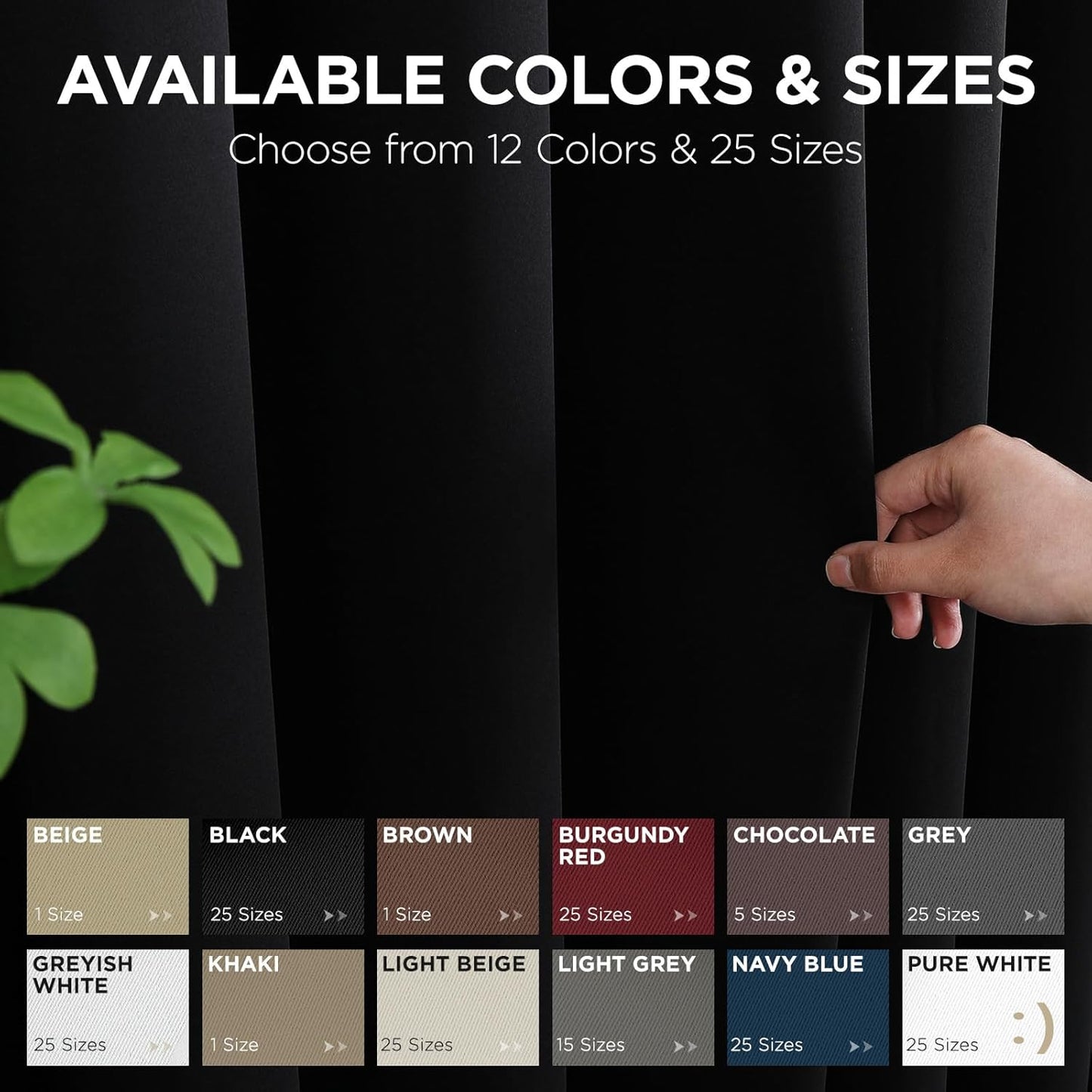 Blackout Patio Sliding Door Curtains - 84 Inches Long, Grommet Privacy Room Divider, Extra Wide Thermal Blackout Drapes for Bedroom and Living Room (Black, 100Wx84L, 1 Panel)