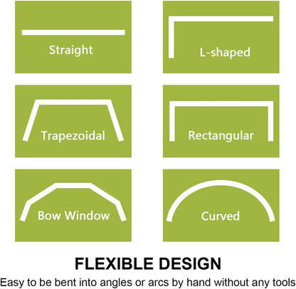 Flexible Ceiling Curtain Track, Ceiling Track for Curtains, Curtain Track Ceiling Mount, Curtain Rail, Ceiling Curtain Rod, Sliding Curtain Track System (8 Ft)