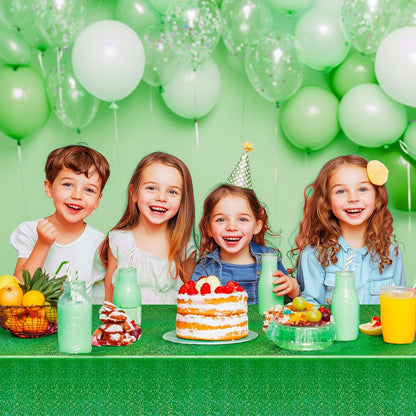 Set of 2 Dark Green Holographic Foil Tablecloths - 54x72 Durable Table Covers for Elegant Events, Perfect for Parties, Weddings, and Showers