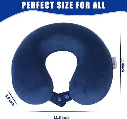 Neck Pillows for Travel-Head Neck Support Travel Pillow for Traveling, Car, Home, Office Adjustable(Navy Blue)