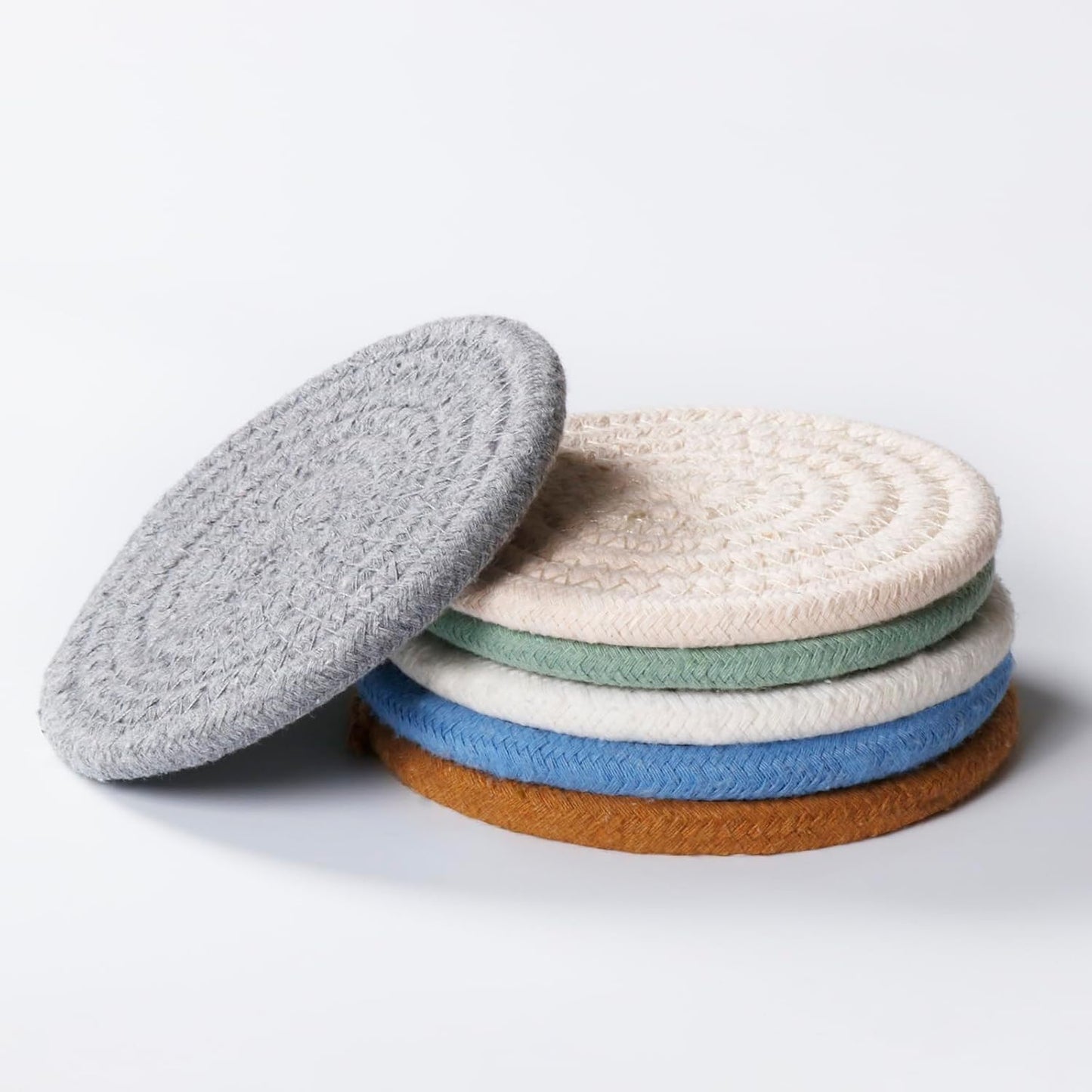 Coaster for Drink, Beer, Coffee, Cotton Coaster Set of 6 for Kinds Cups, Home Kitchen Table Decor Essentials Bar Accessories House Warming Gifts