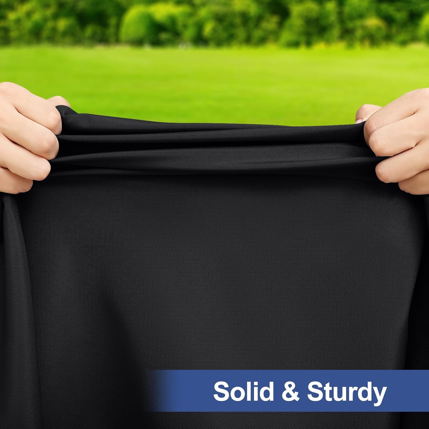 Rectangle Table Cloth Cover, Waterproof Polyester Elastic Fitted Tablecloth, Fits for 6 Foot Folding Tables, Washable Table Protector for Picnic, Camping, Outdoor (Black, 30" X 72")