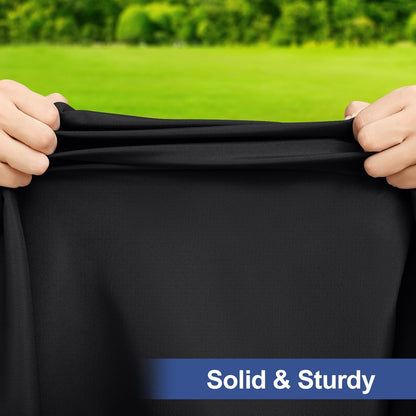 Rectangle Table Cloth Cover, Waterproof Polyester Elastic Fitted Tablecloth, Fits for 6 Foot Folding Tables, Washable Table Protector for Picnic, Camping, Outdoor (Black, 30" X 72")