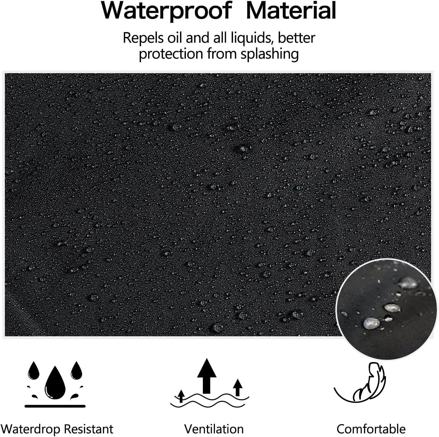 Waterproof Rubber Vinyl Apron for Unisex Adult, Adjustable, Lightweight, Chemical Resistant Extra Long Work Apron